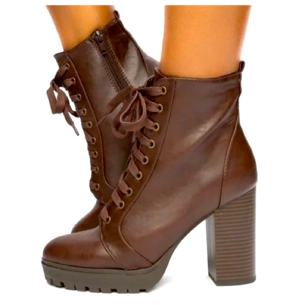 Soda Balboa Brown Moto Boots 8.5